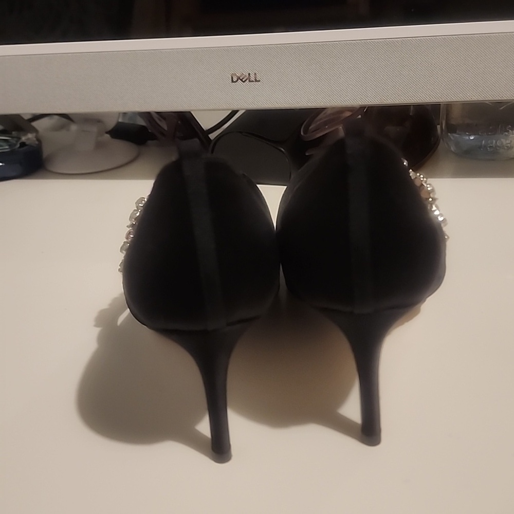 Sjp By Sarah Jessica Parker Black Satin Pump Size 35 — image 7 of 7